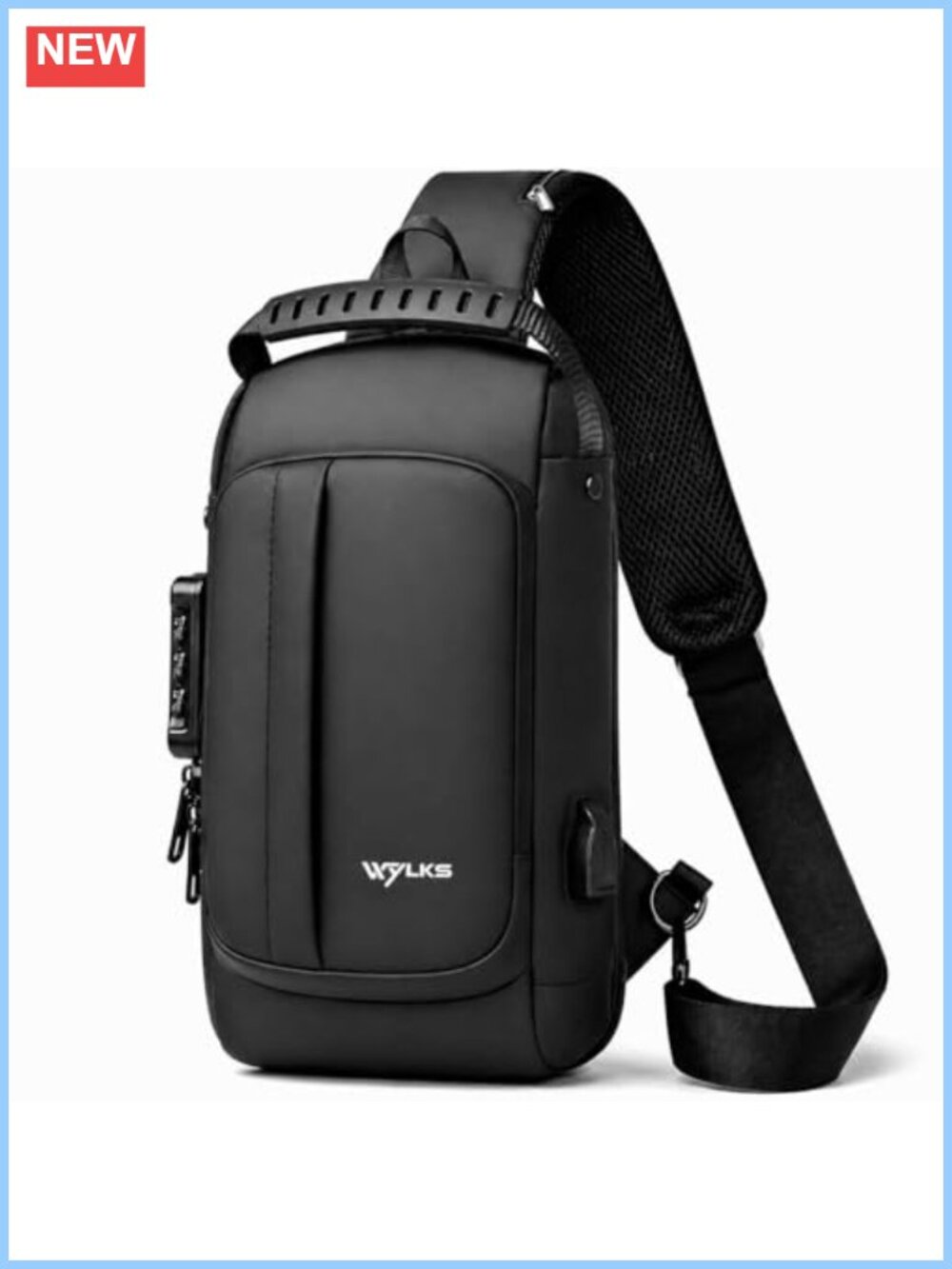 Anti Theft RFID Blocking Crossbody Sling Bag Waterproof Locking Zipper